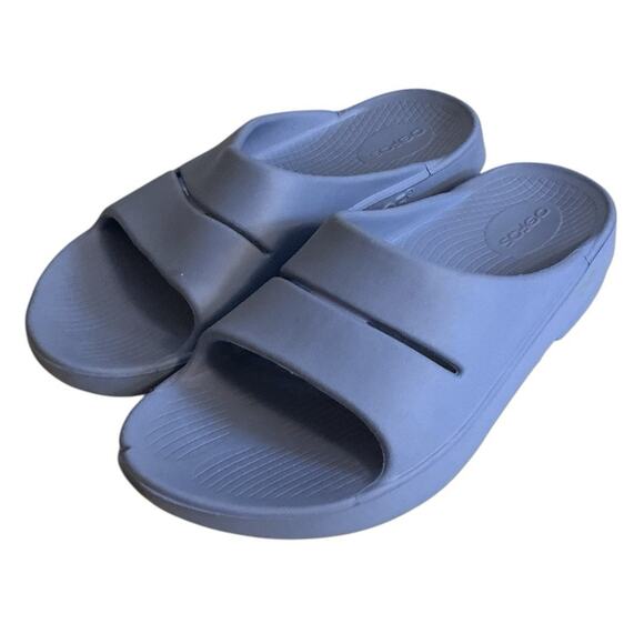 Oofos Ooahh Recovery Slide Sandals Moroccan Blue Womens Sz 7/Men's 5 EUC - Picture 6 of 12